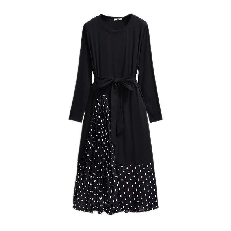 Wave dot lace two fake dresses - Muhaab