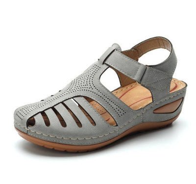 Wedges Sandals Summer Women's Round Toe Roman Shoes - Muhaab