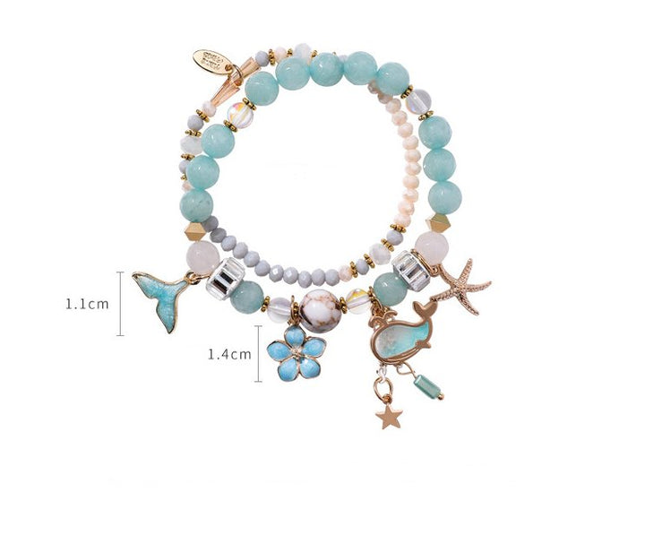 Whale tail bracelet double elastic personality retro flower starfish national wind jewelry - Muhaab