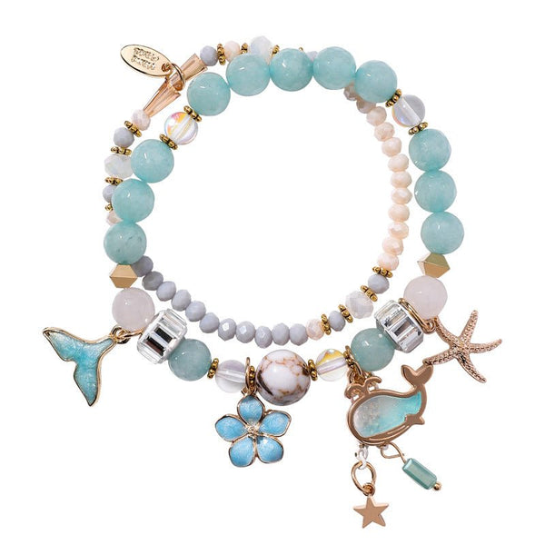 Whale tail bracelet double elastic personality retro flower starfish national wind jewelry - Muhaab