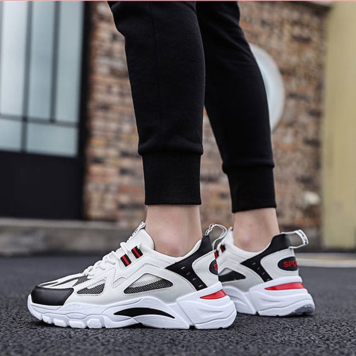 White Sneakers Men Non Slip Walking Running Shoes Sports - Muhaab