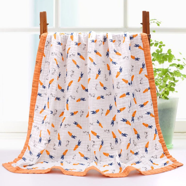 Wholesale 110 X 110Cm 6-Layer Gauze Baby Bath Towel, Soft And Comfortable Cartoon Printed Baby Quilt - Muhaab