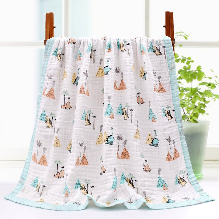 Wholesale 110 X 110Cm 6-Layer Gauze Baby Bath Towel, Soft And Comfortable Cartoon Printed Baby Quilt - Muhaab