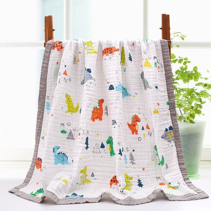 Wholesale 110 X 110Cm 6-Layer Gauze Baby Bath Towel, Soft And Comfortable Cartoon Printed Baby Quilt - Muhaab