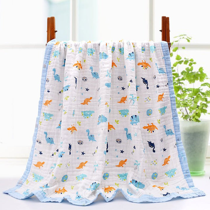 Wholesale 110 X 110Cm 6-Layer Gauze Baby Bath Towel, Soft And Comfortable Cartoon Printed Baby Quilt - Muhaab