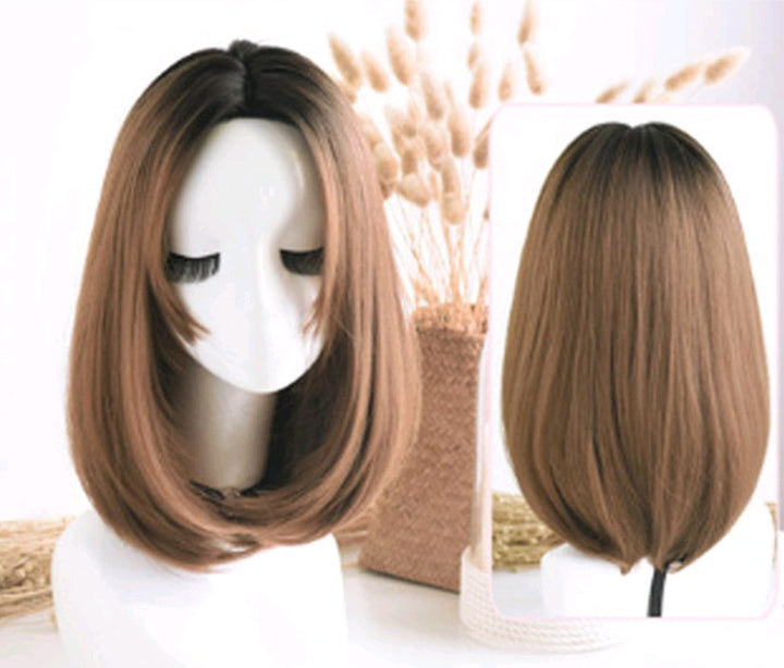 Wig in the long straight hair fashion realistic wig wig long straight hair - Muhaab