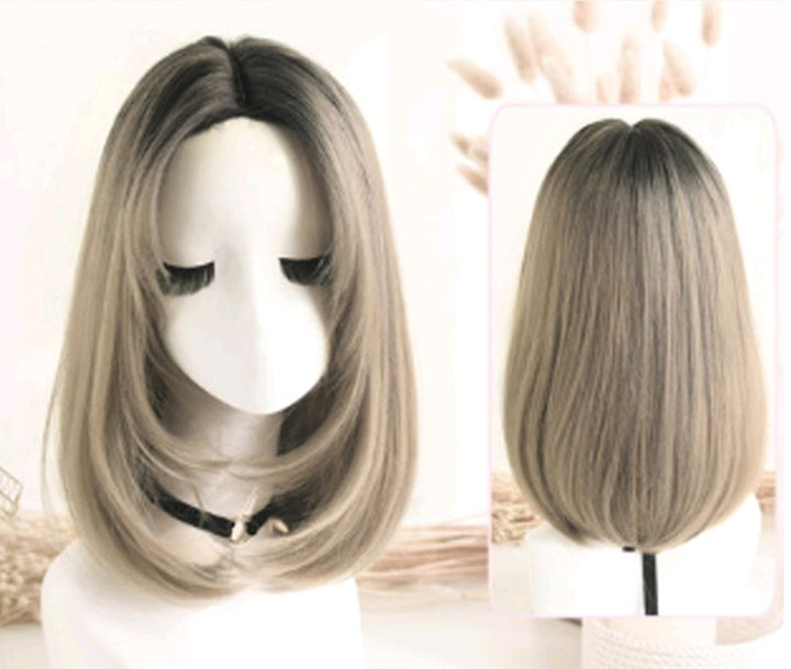 Wig in the long straight hair fashion realistic wig wig long straight hair - Muhaab