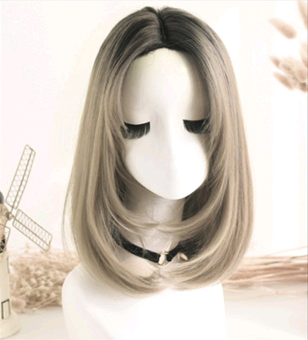 Wig in the long straight hair fashion realistic wig wig long straight hair - Muhaab