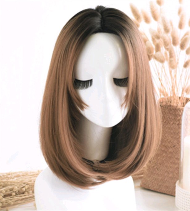 Wig in the long straight hair fashion realistic wig wig long straight hair - Muhaab