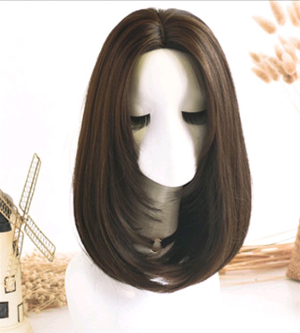 Wig in the long straight hair fashion realistic wig wig long straight hair - Muhaab