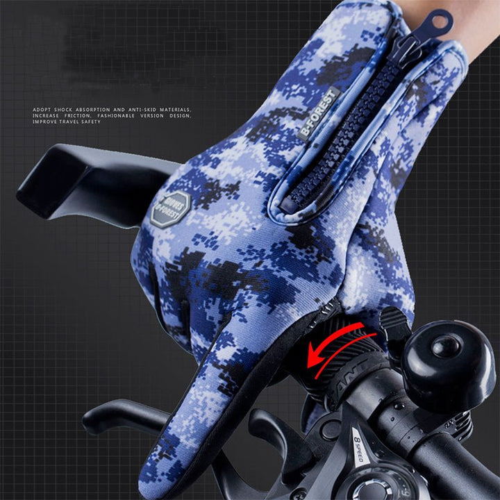 Winter Gloves Touch Screen Riding Motorcycle Sliding Waterproof Sports Gloves With Fleece - Muhaab