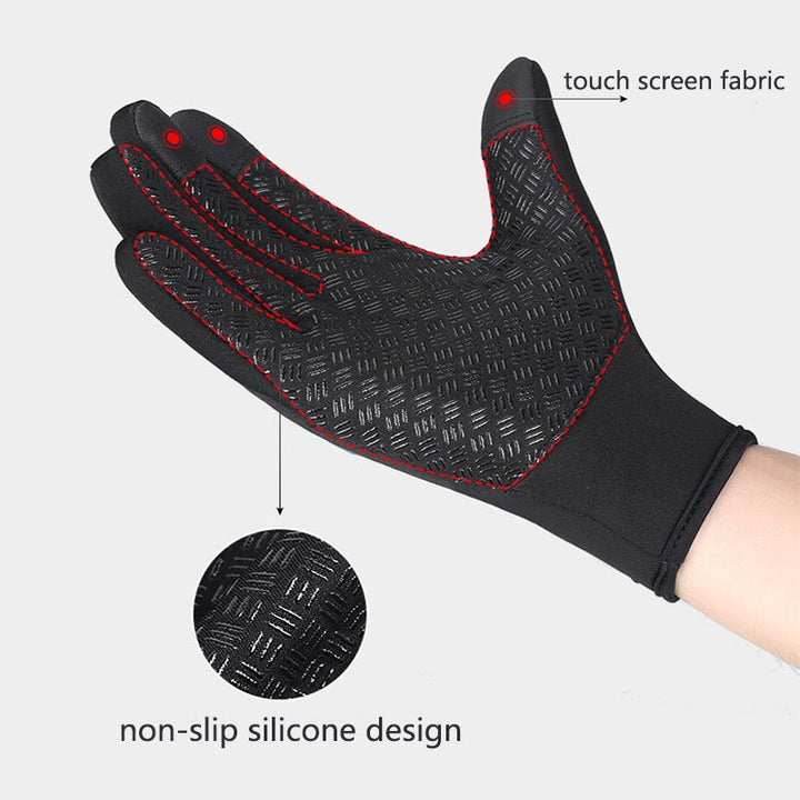 Winter Gloves Touch Screen Riding Motorcycle Sliding Waterproof Sports Gloves With Fleece - Muhaab