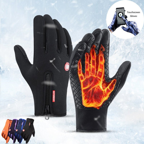 Winter Gloves Touch Screen Riding Motorcycle Sliding Waterproof Sports Gloves With Fleece - Muhaab
