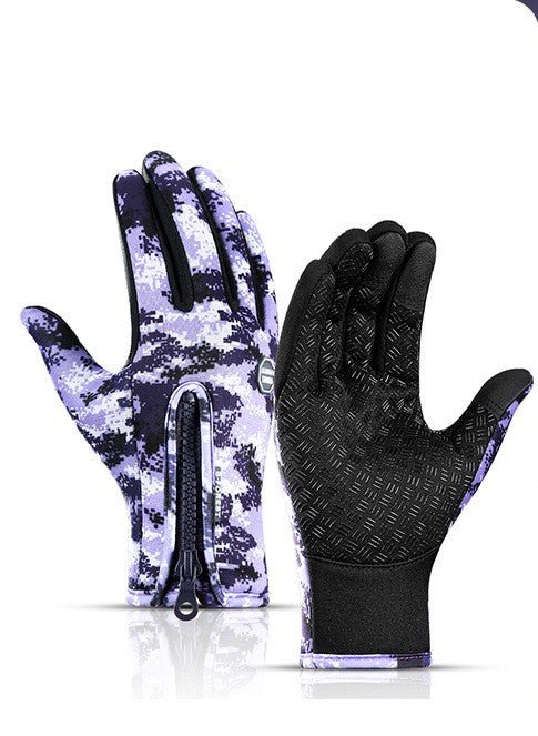 Winter Gloves Touch Screen Riding Motorcycle Sliding Waterproof Sports Gloves With Fleece - Muhaab