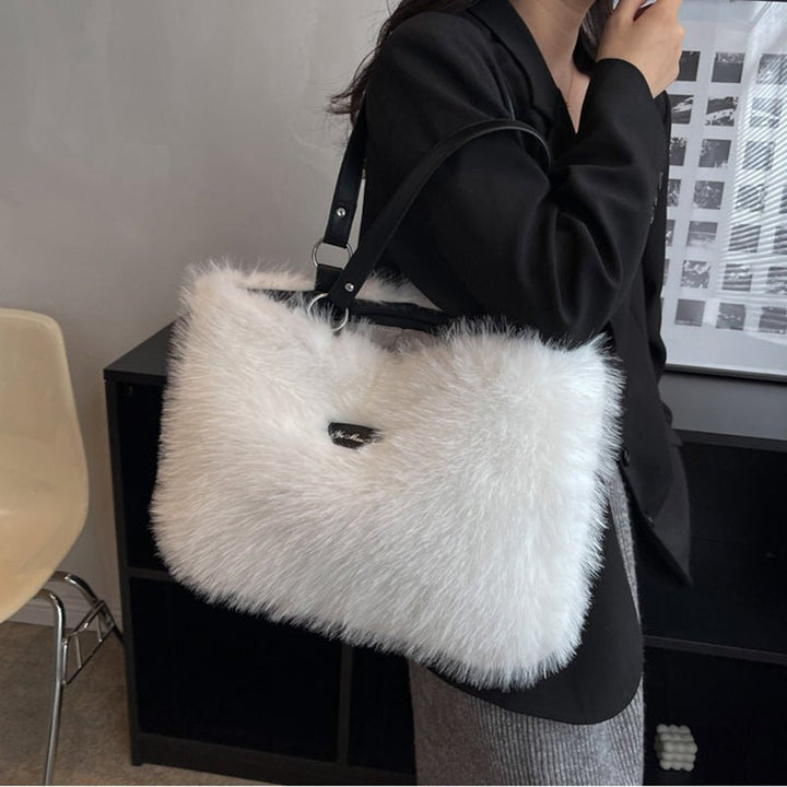 Winter Plush Bags Women Flowers Shoulder Bag Handbag - Muhaab