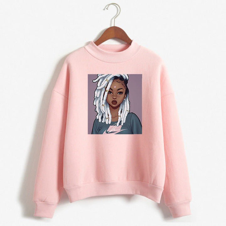 Women Fashion Loose Pink Hoodie - Muhaab