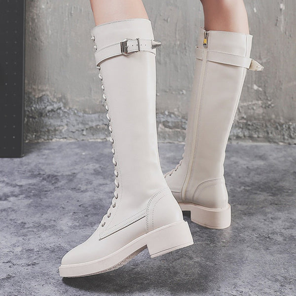 Women Long Boots High Boots Flat Boots Big Size - Muhaab