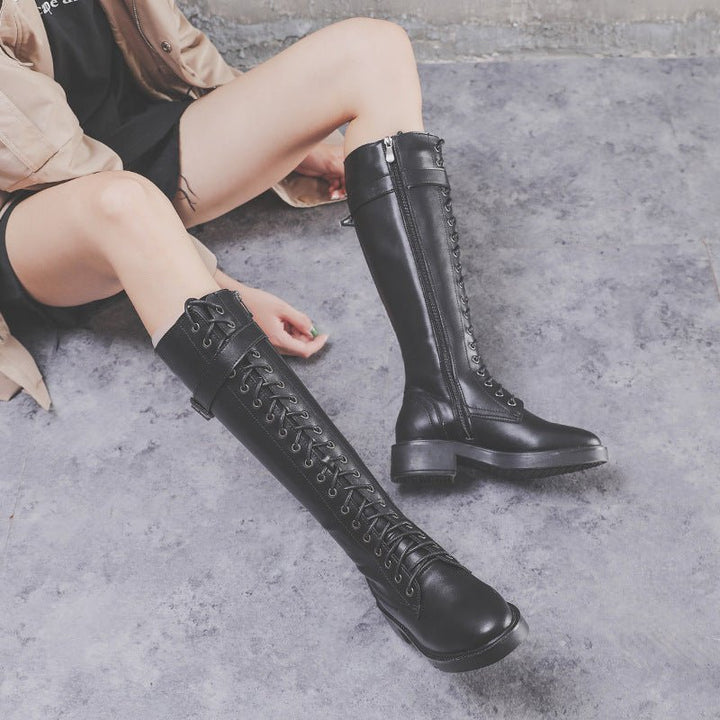 Women Long Boots High Boots Flat Boots Big Size - Muhaab