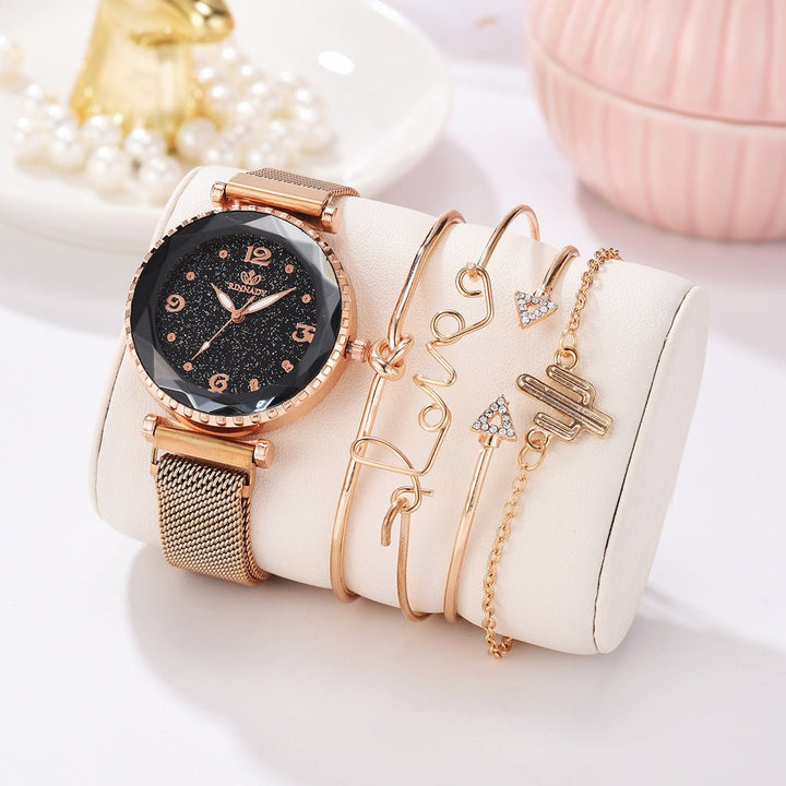 Women Watches Starry Sky Magnet Buckle Fashion Bracelet Wristwatch Roman Numeral Simple Clock Gift - Muhaab