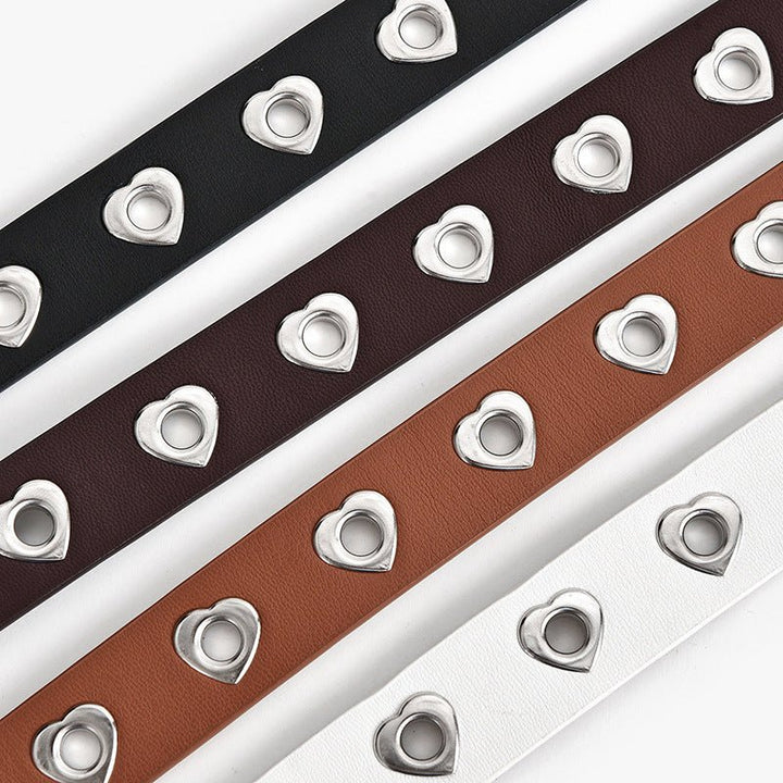 Women's Fashion Love Button Decorative Jeans Belt - Muhaab