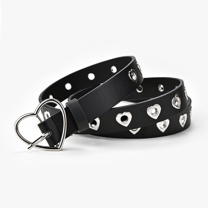 Women's Fashion Love Button Decorative Jeans Belt - Muhaab