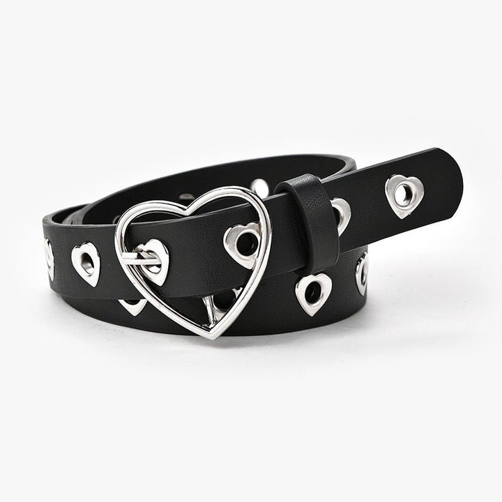 Women's Fashion Love Button Decorative Jeans Belt - Muhaab