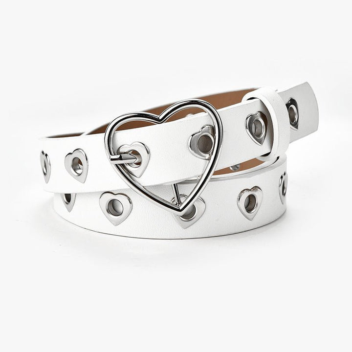 Women's Fashion Love Button Decorative Jeans Belt - Muhaab