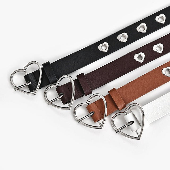 Women's Fashion Love Button Decorative Jeans Belt - Muhaab