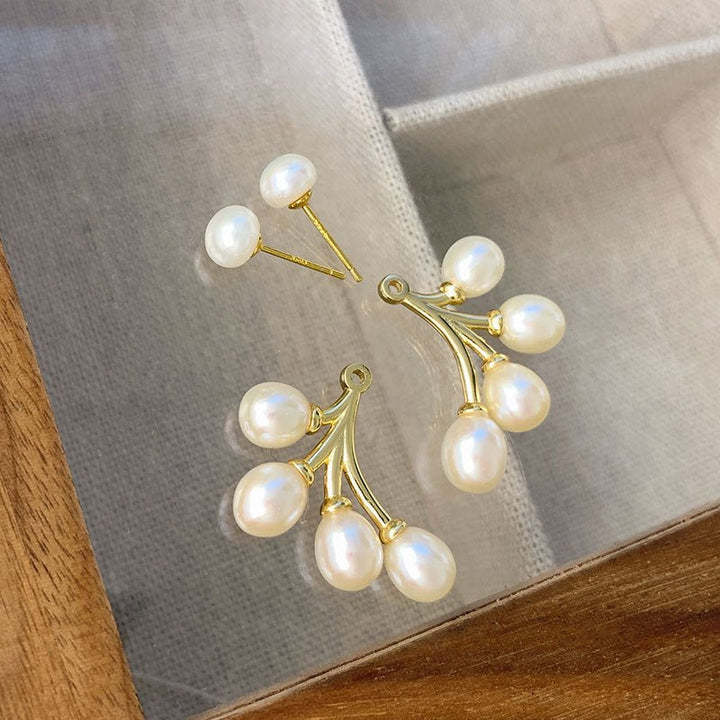 Women's Fashion Simple Sterling Silver Pearl Earrings - Muhaab