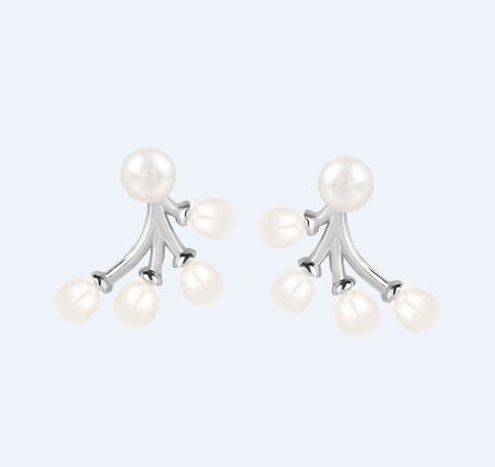 Women's Fashion Simple Sterling Silver Pearl Earrings - Muhaab