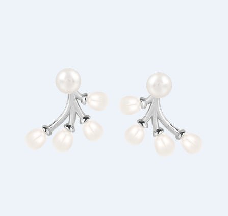 Women's Fashion Simple Sterling Silver Pearl Earrings - Muhaab