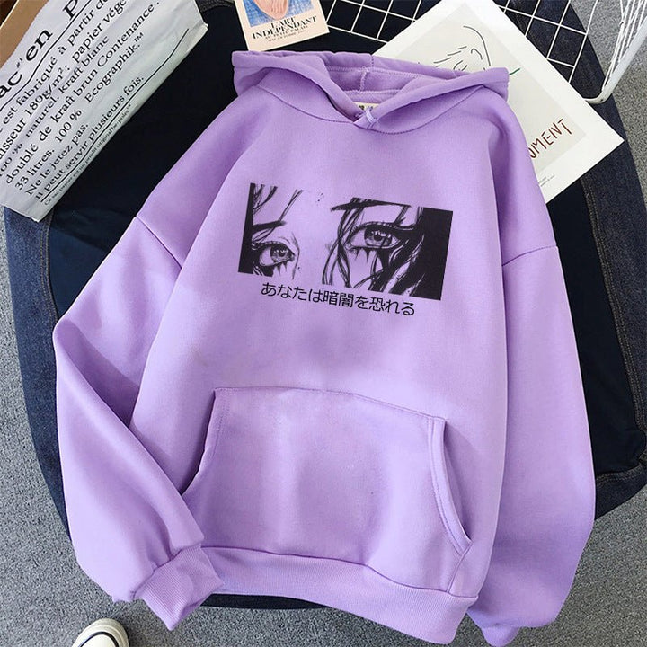 Women's Hoodie Anime Crying Girl Sweatshirt - Muhaab