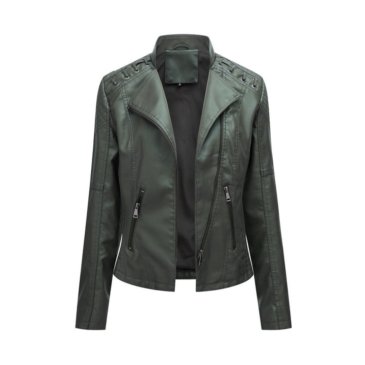 Women's Leather Jackets Women's Short Jackets Slim Thin Leather Jackets Ladies Motorcycle Suits - Muhaab