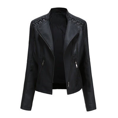 Women's Leather Jackets Women's Short Jackets Slim Thin Leather Jackets Ladies Motorcycle Suits - Muhaab