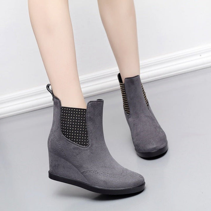 Women's Short Wedges Non-slip Rain Boots - Muhaab