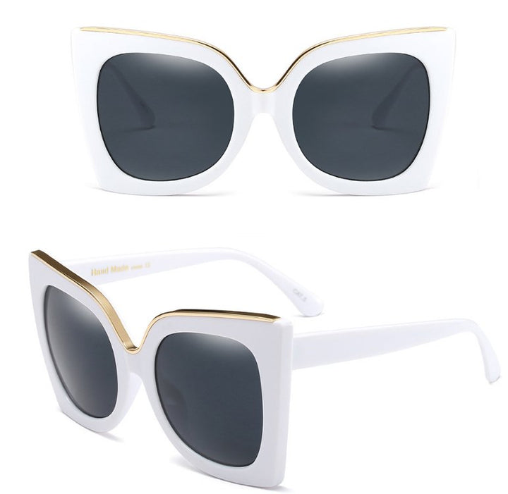 Women's Vintage Cat Eye Sunglasses Women Gradient Lens Sunglasses Glasses - Muhaab