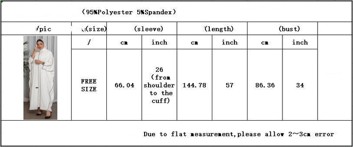 Women's White Patchwork Plus Size Women's Abaya Robe - Muhaab