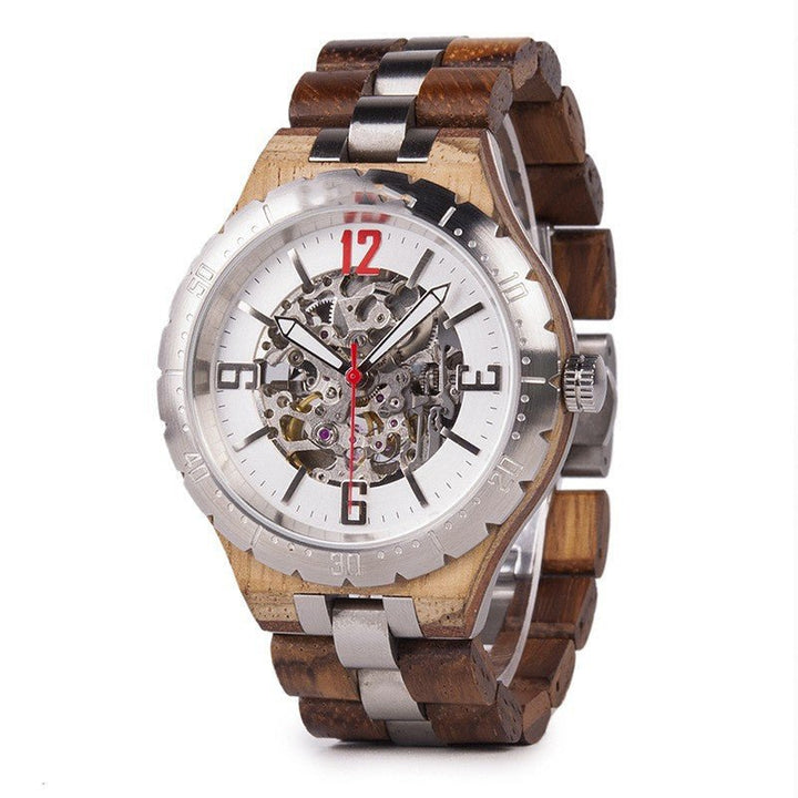 Wooden Automatic Mechanical Watches Men Luxury - Muhaab