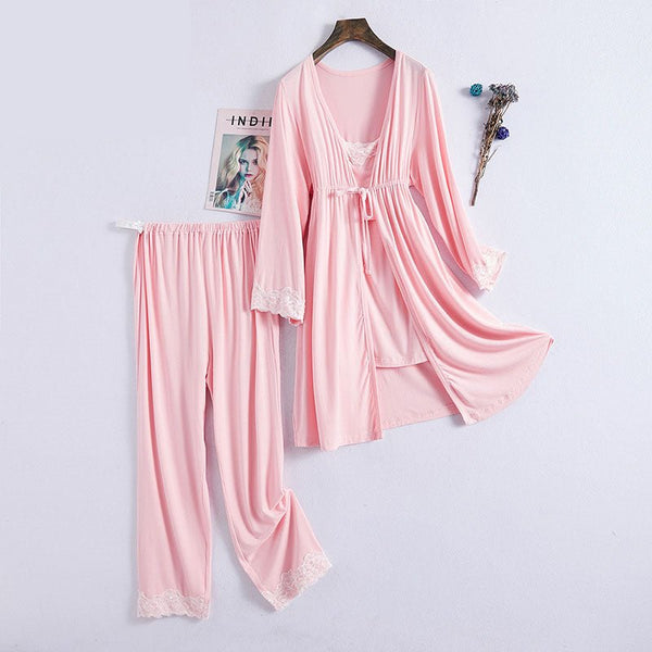 Yenuo Maternity Clothes New Modal Confinement Clothes Spring And Autumn Pregnant Women Breastfeeding Pajamas Fashion Three-piece Suit - Muhaab